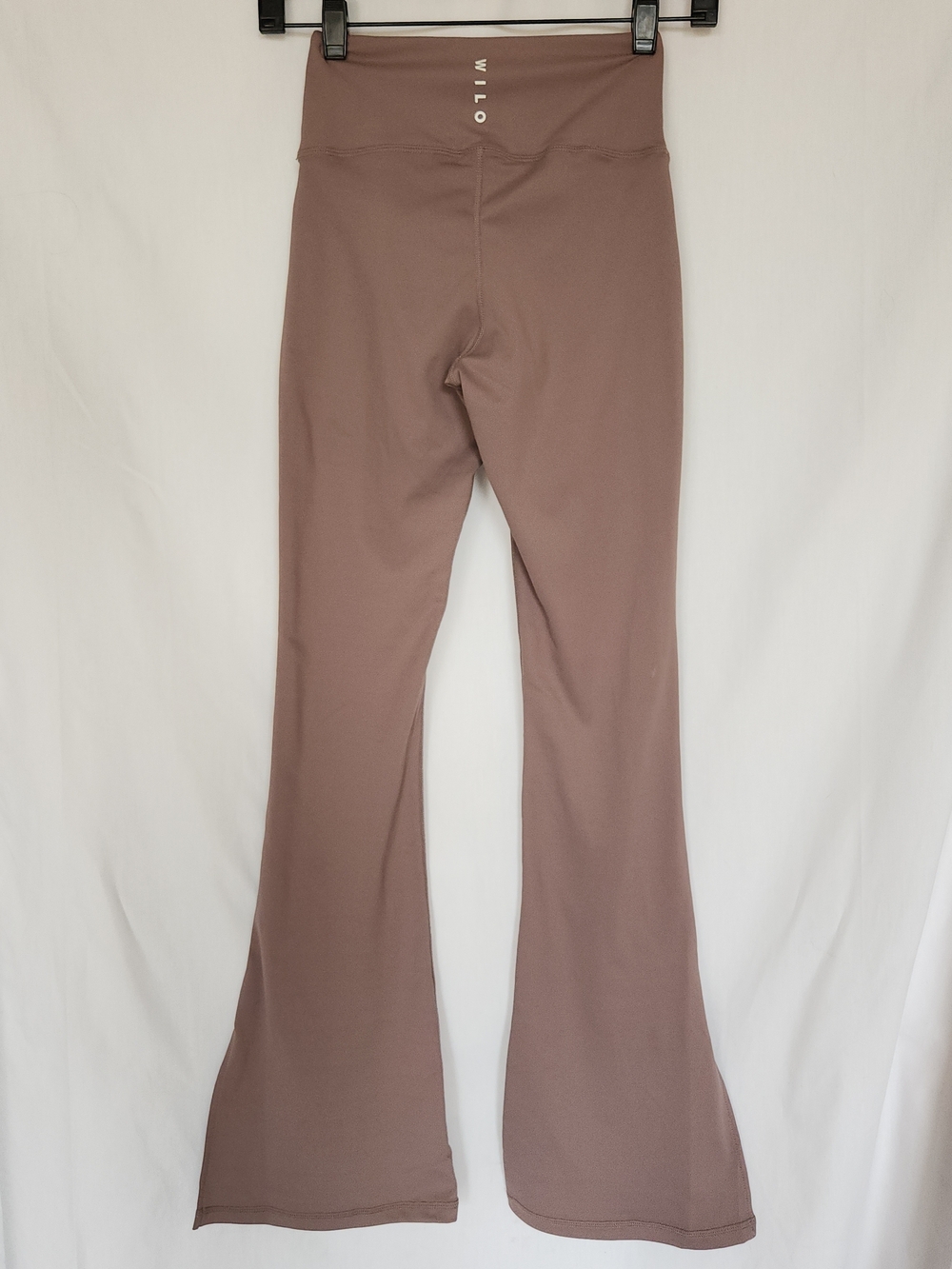 WILO The Label Mauve Brown Flare Leggings Side Slit Athleasure Yoga XS
